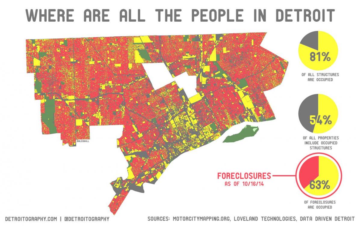 Detroit stanovništva mapu