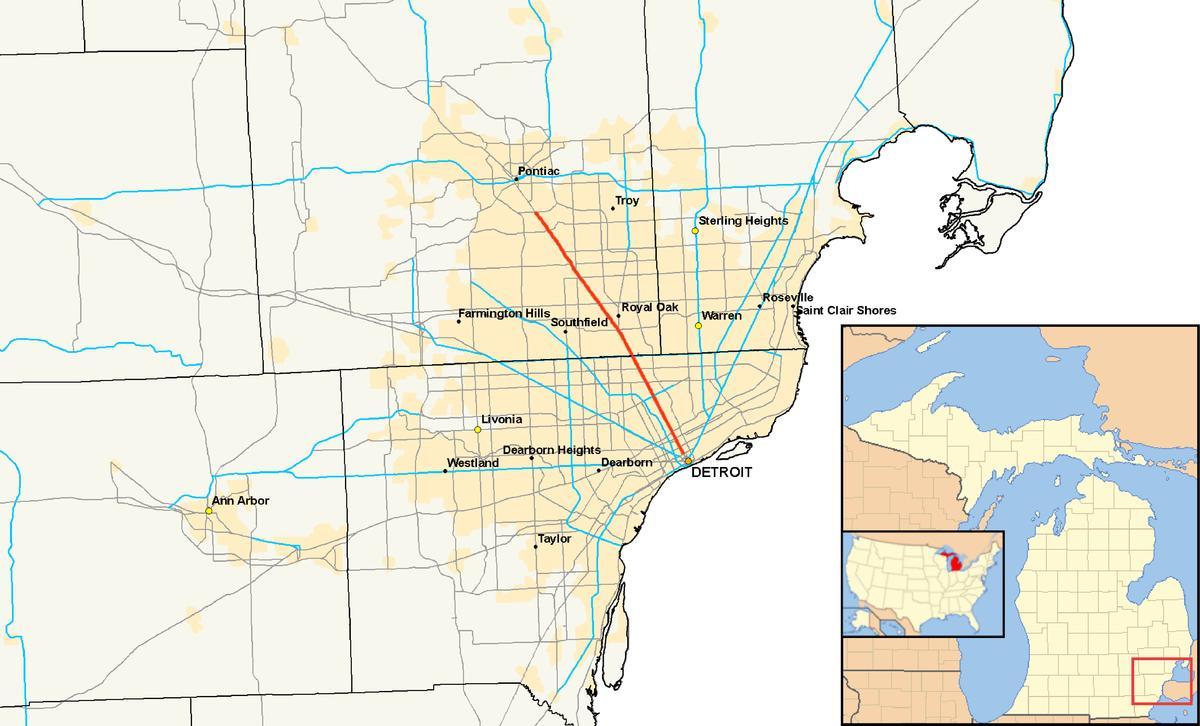 Detroit opštine mapu