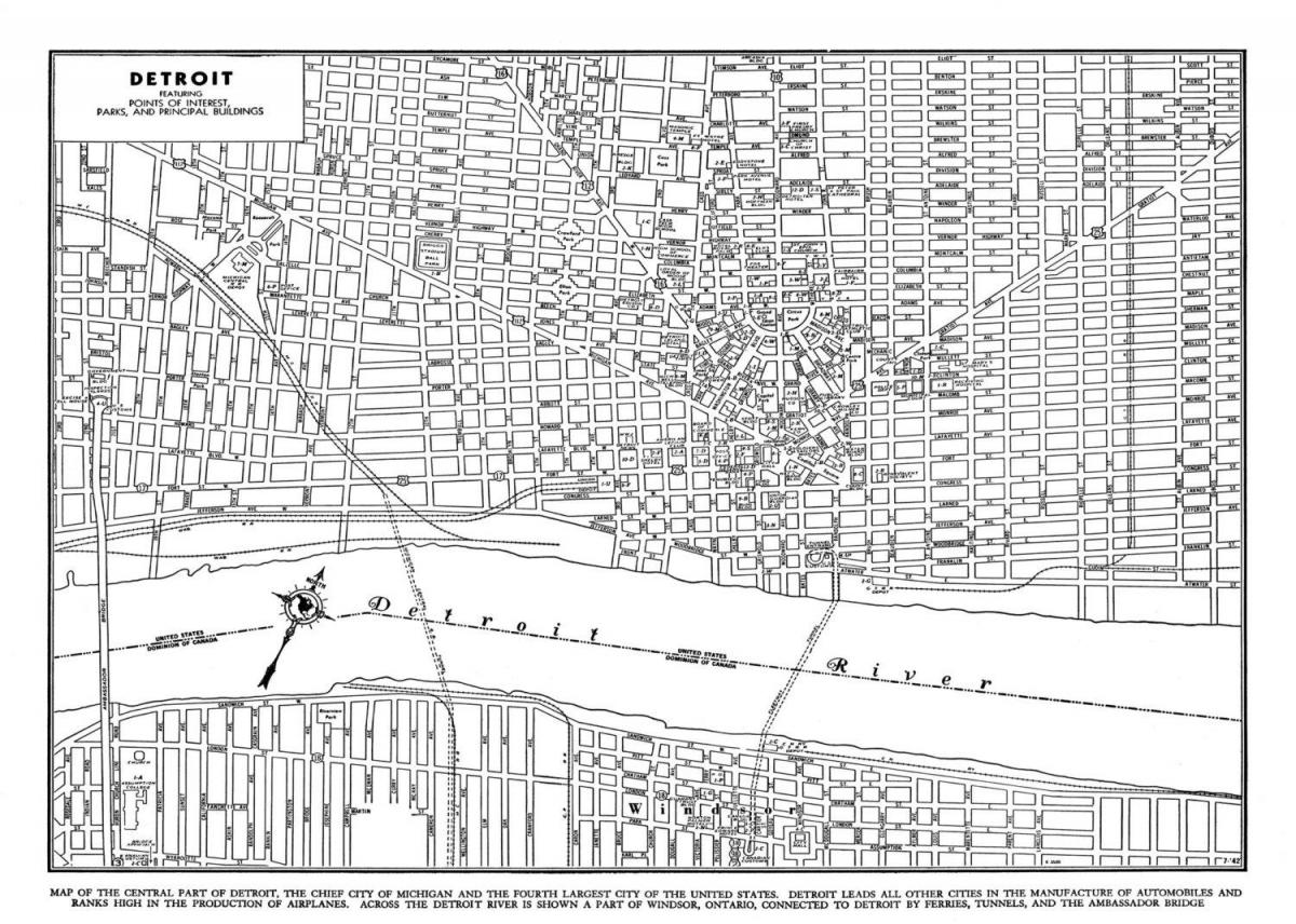 ulična mapa Detroitu