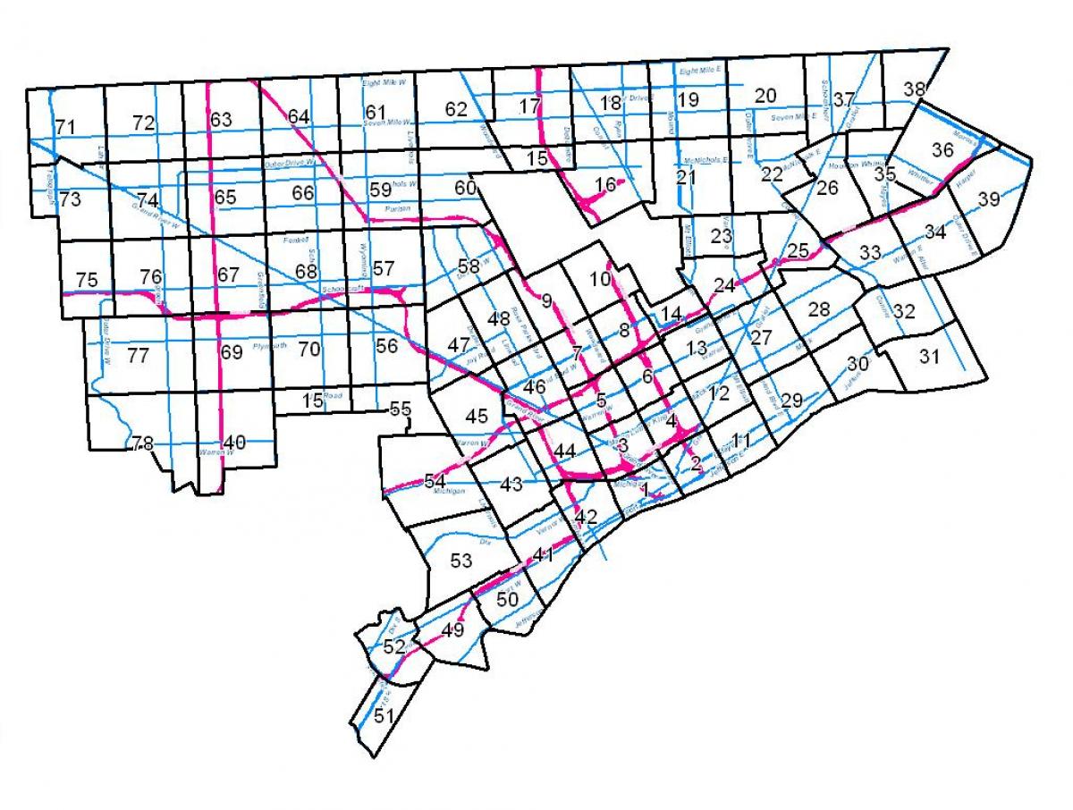 Detroit urbanističke mapu