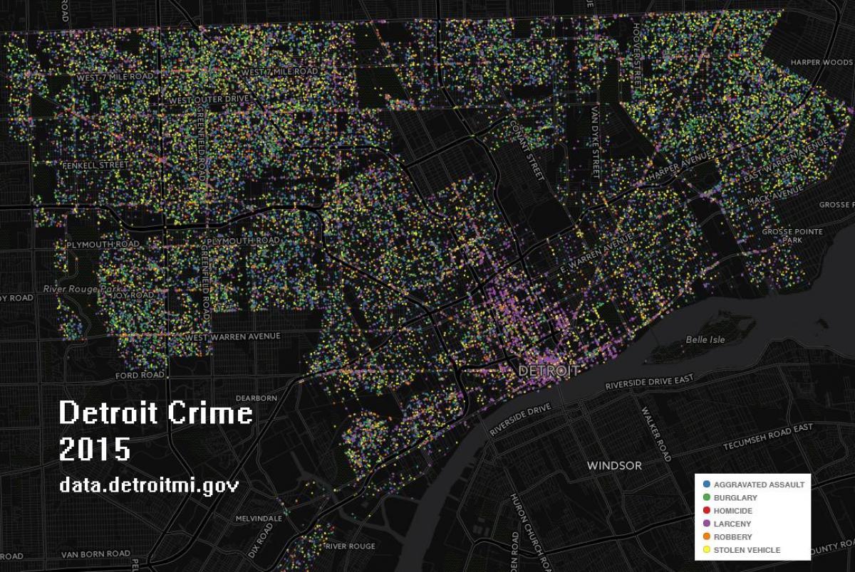 Detroit zločin mapu
