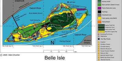Mapa Belle Isle Detroitu