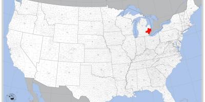 Detroit lokaciju na mapi