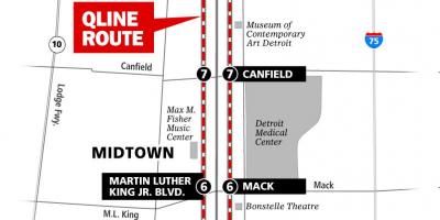 Detroit tramvaj mapu