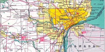 Predgrađa Detroita mapu